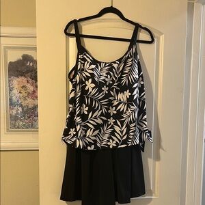 Maxine of Hollywood Black and White Floral One Piece Swimsuit